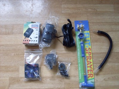 Fläkt - Noiseblocker , Nätadapter till fläkt , Pump till EpiWeb-IIS , PET-sprayaren