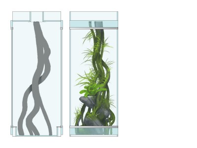 Skiss på hur burkens inredning ungefär är tänkt