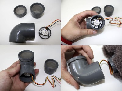 Fläktdelar för att dölja fläkten och skydda djuren.