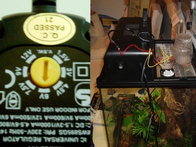 Fläkten är klar, man ställer in 6 eller 12v på undersidan med hjälp av en skruvmejsel.